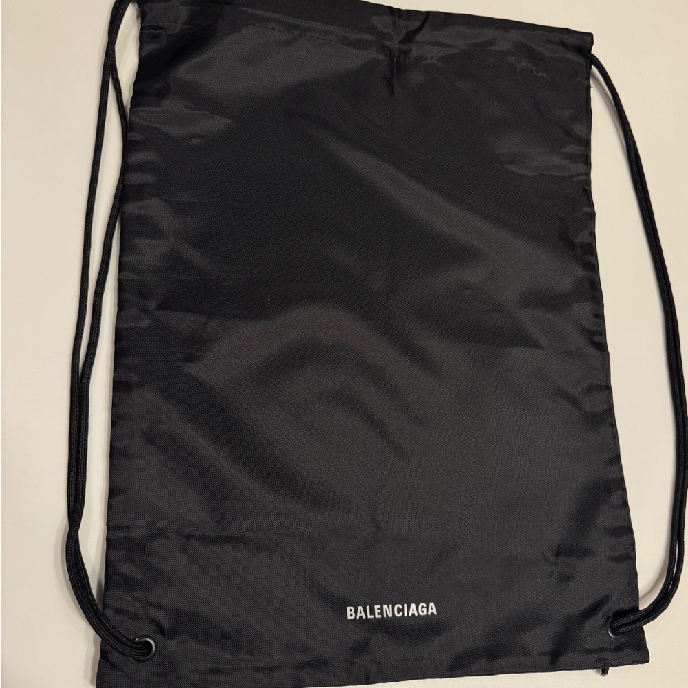 Balenciaga Black Nylon Drawstring Backpack